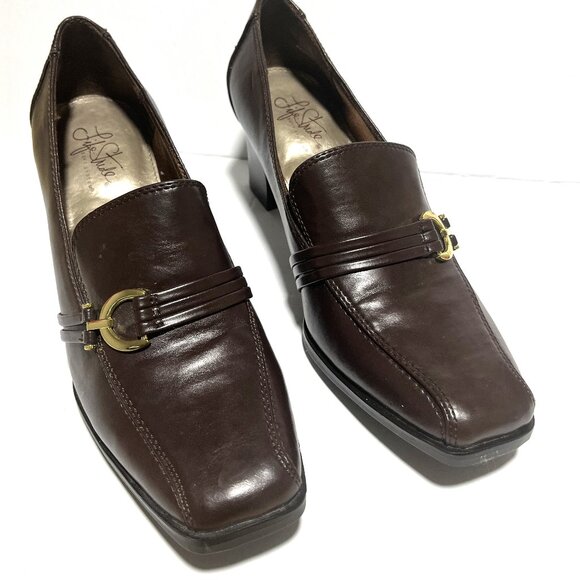 Life Stride Sarisa Cowgirl Soft System Mid Heel Pumps Brown Never Worn NOS 8-1/2 - Picture 1 of 11